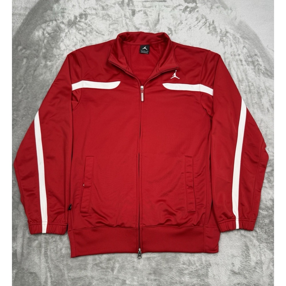 Nike Air Jordan Track Jacket Mens Small Red Full Zip Warmup Basketball Y2K Retro